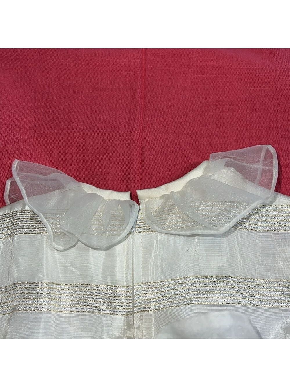 SYLVIA WHYTE for Neiman-Marcus 2T special occasion dress. Ivory, gold and silver - Picture 4 of 10